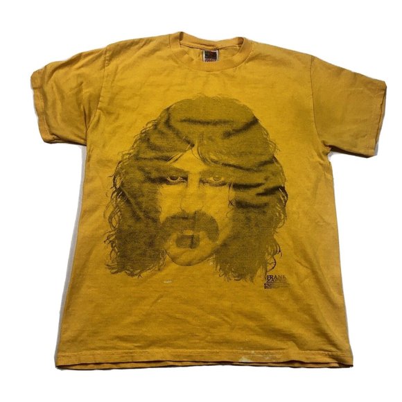 Fruit of the Loom Other - Frank Zappa Yellow Faded Head T-Shirt Big Face Mens Size Medium Rock Band 1994
